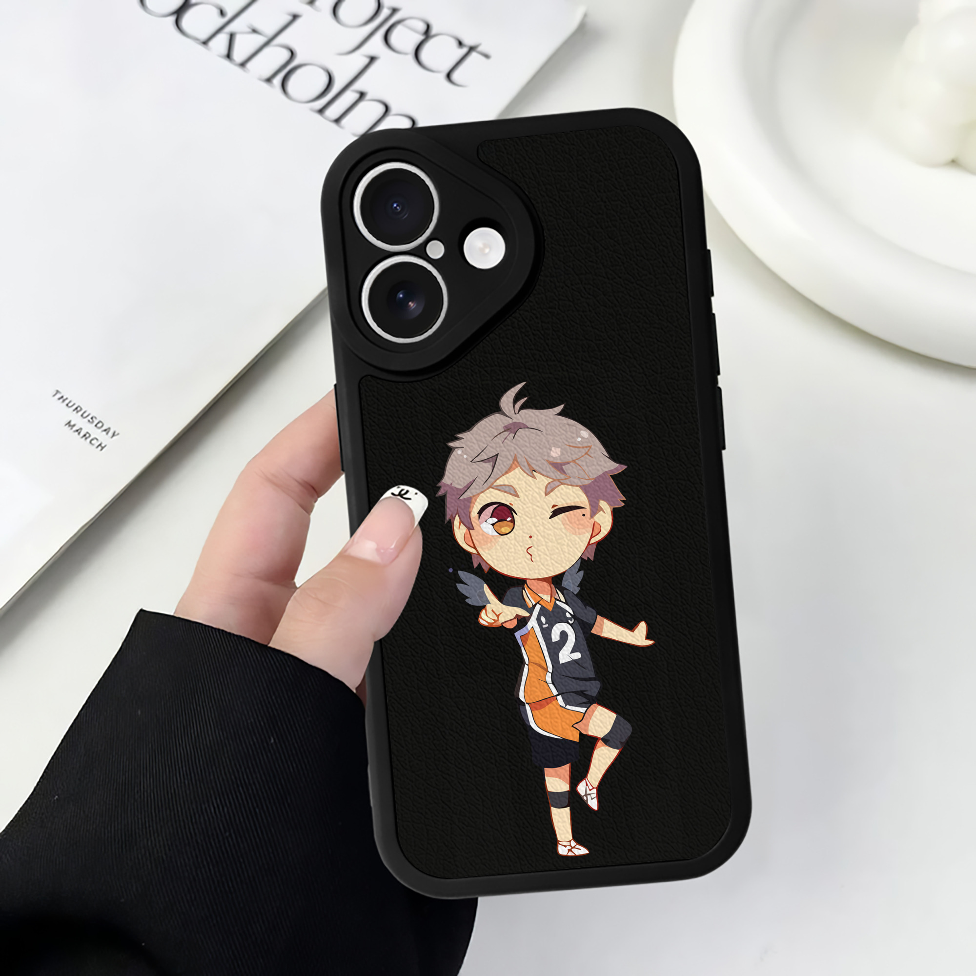 （画像用） ハイキュー!! Haikyu!! 【iPhone 16シリーズ対応】シリコンスマホケース（レザー調） 材質：シリコン